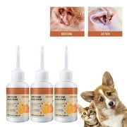 50ML Pet Ear Cleaning Drop,Relieve Pet Ear Discomfort,Removes Mites,Inhibits Bacteria,Stops Ear Itching for Pet,Clean Ear Mite\u0026Earwax, Remove Ear Odor for Cats\u0026Dogs,3 Pcs